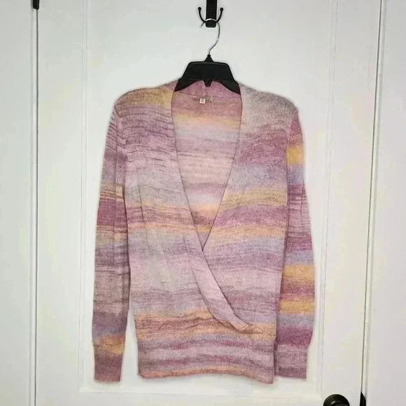 Lucky Brand Woman's Pink Blush Space Dye Lightweight Wrap Sweater Size Small - Picture 1 of 4